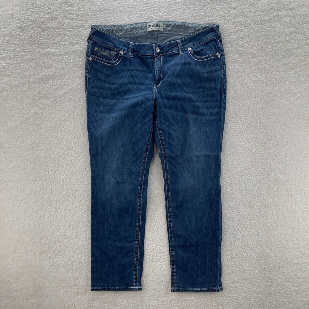 Ariat Jeans Womens 22WR Blue Mid Rise Straight Medium Wash Denim Western Cowgirl